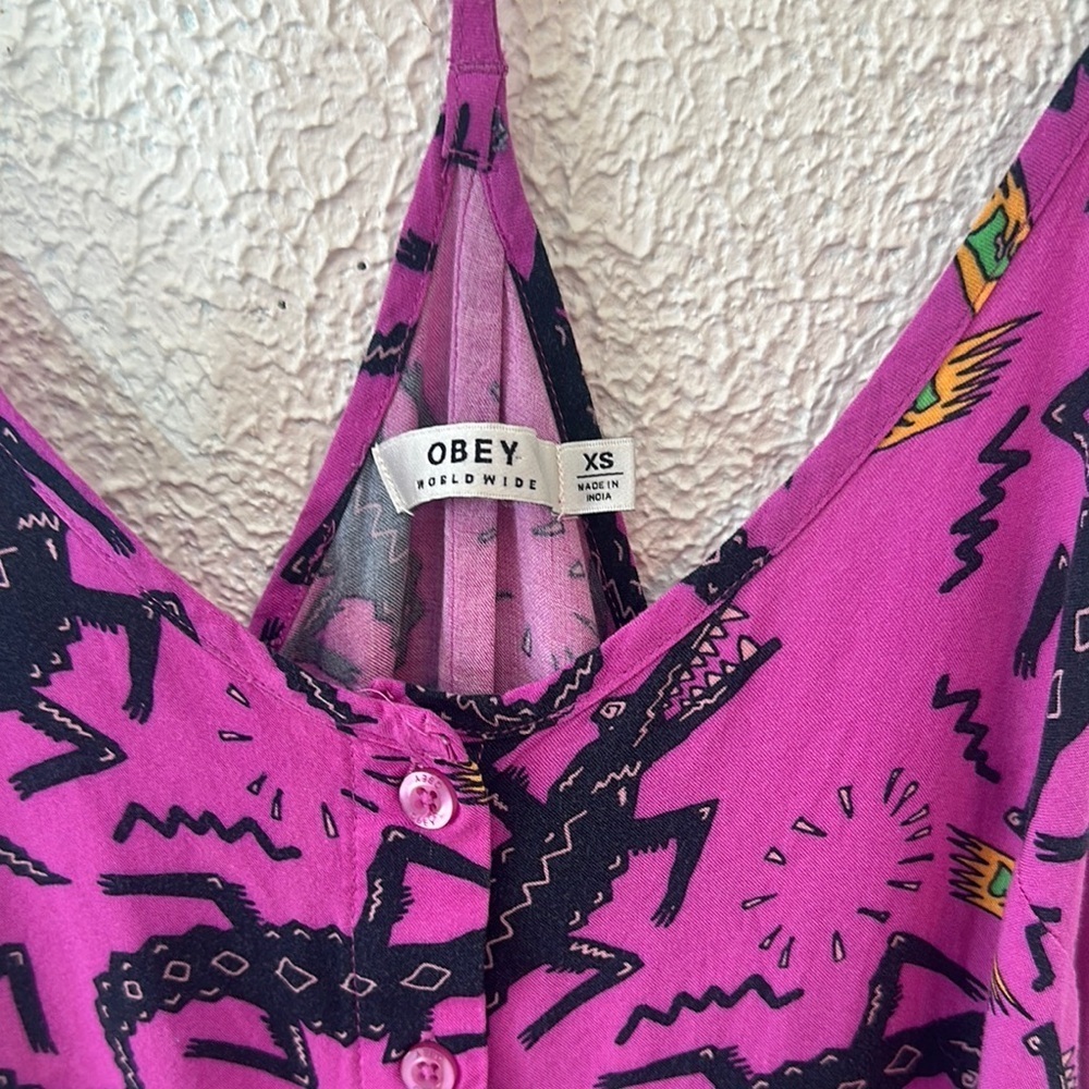 Obey Vibrant Purple Graphic Dress - Picture 3 of 17